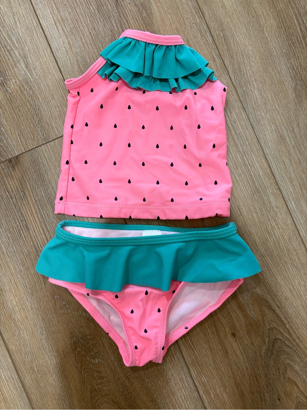 Carter's Pink & Teal Watermelon Ruffle Tankini Set